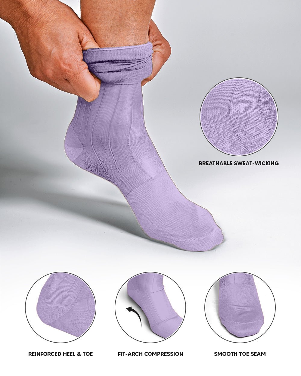Vittorio Farina Men's Ribbed Shear Nylon Over The Calf Dress Socks