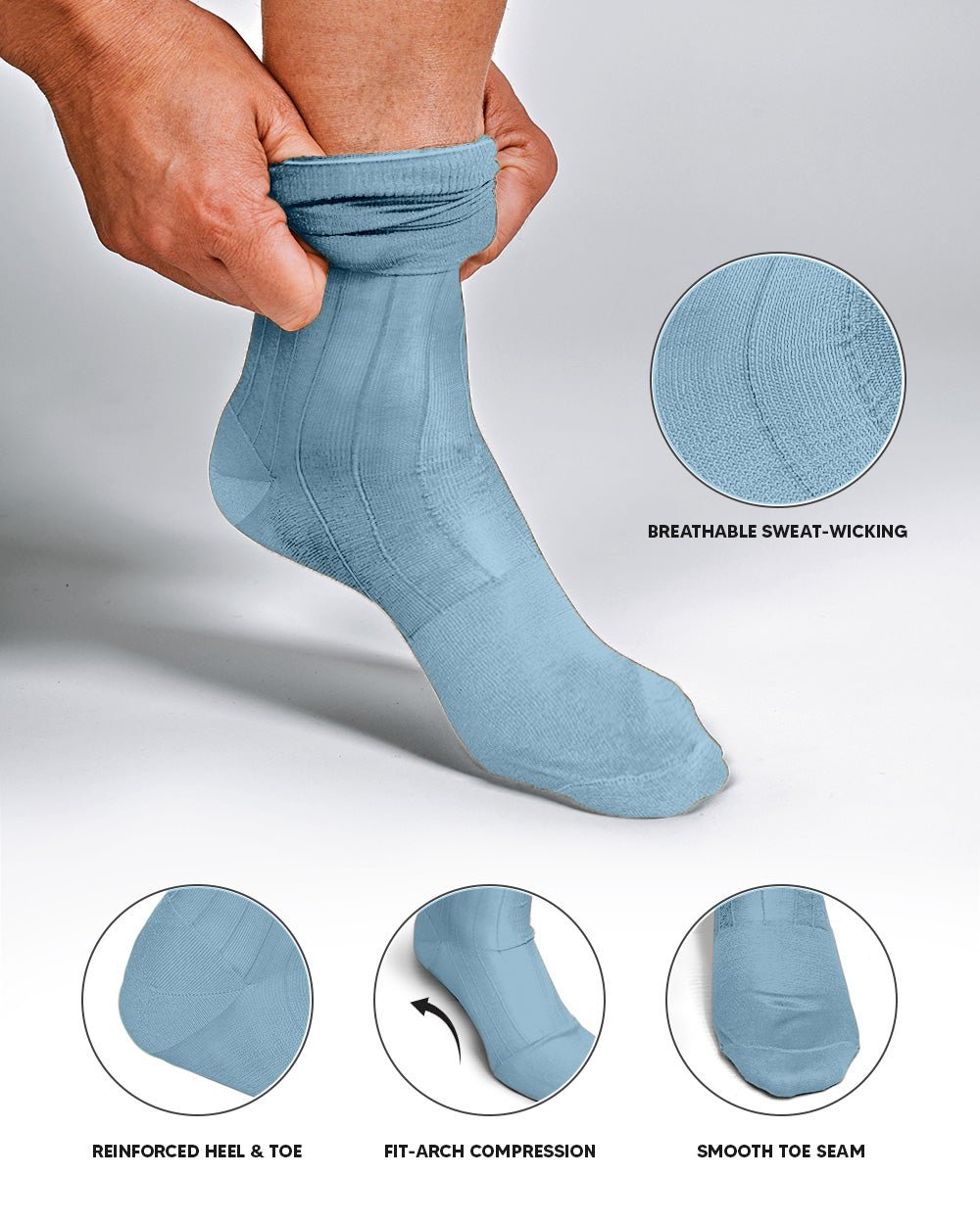 Vittorio Farina Men's Ribbed Shear Nylon Over The Calf Dress Socks