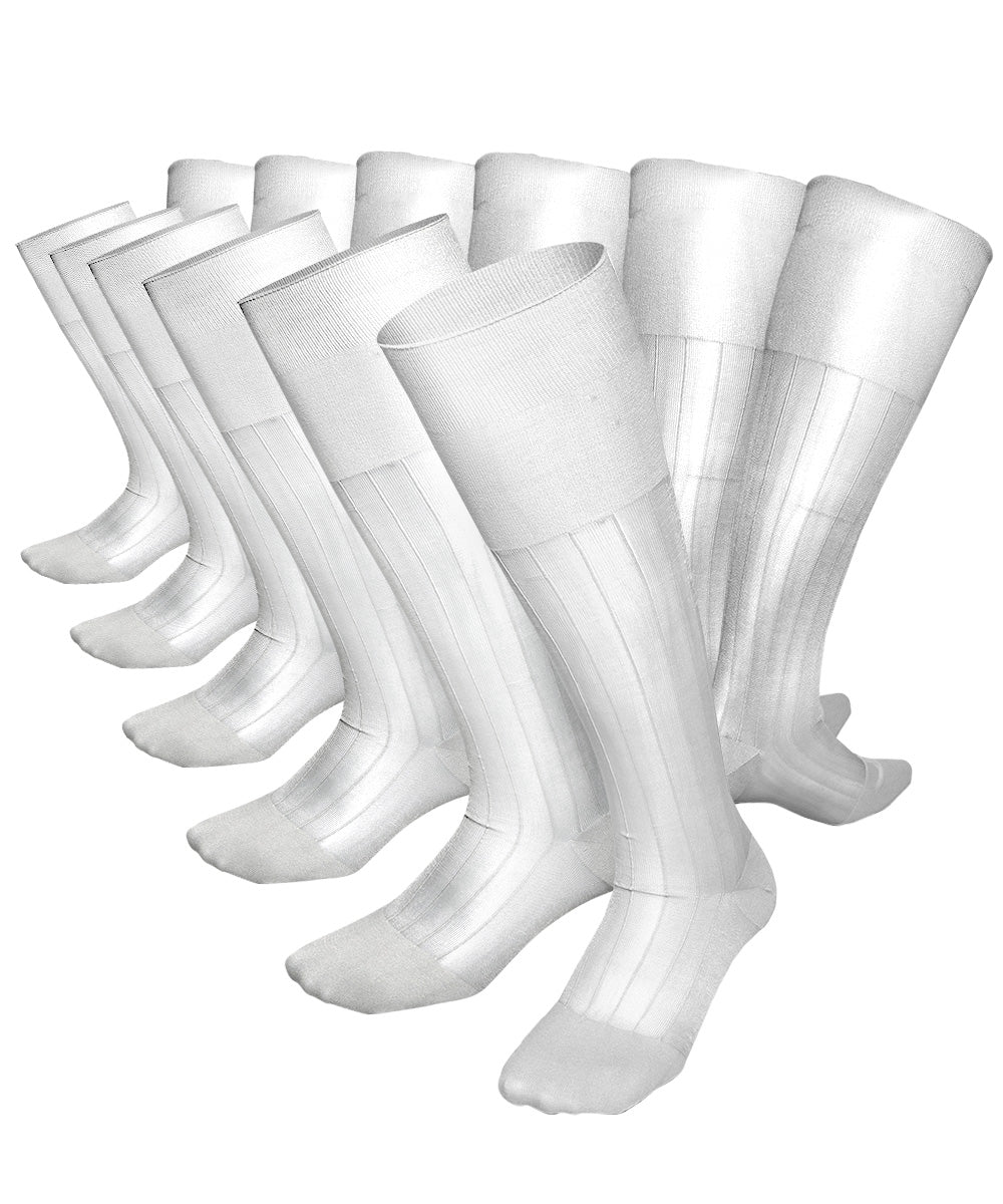 Vittorio Farina Men's Ribbed Shear Nylon Over The Calf Dress Socks