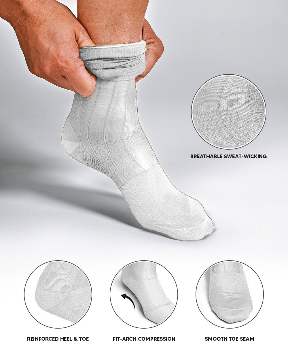 Vittorio Farina Men's Ribbed Shear Nylon Over The Calf Dress Socks
