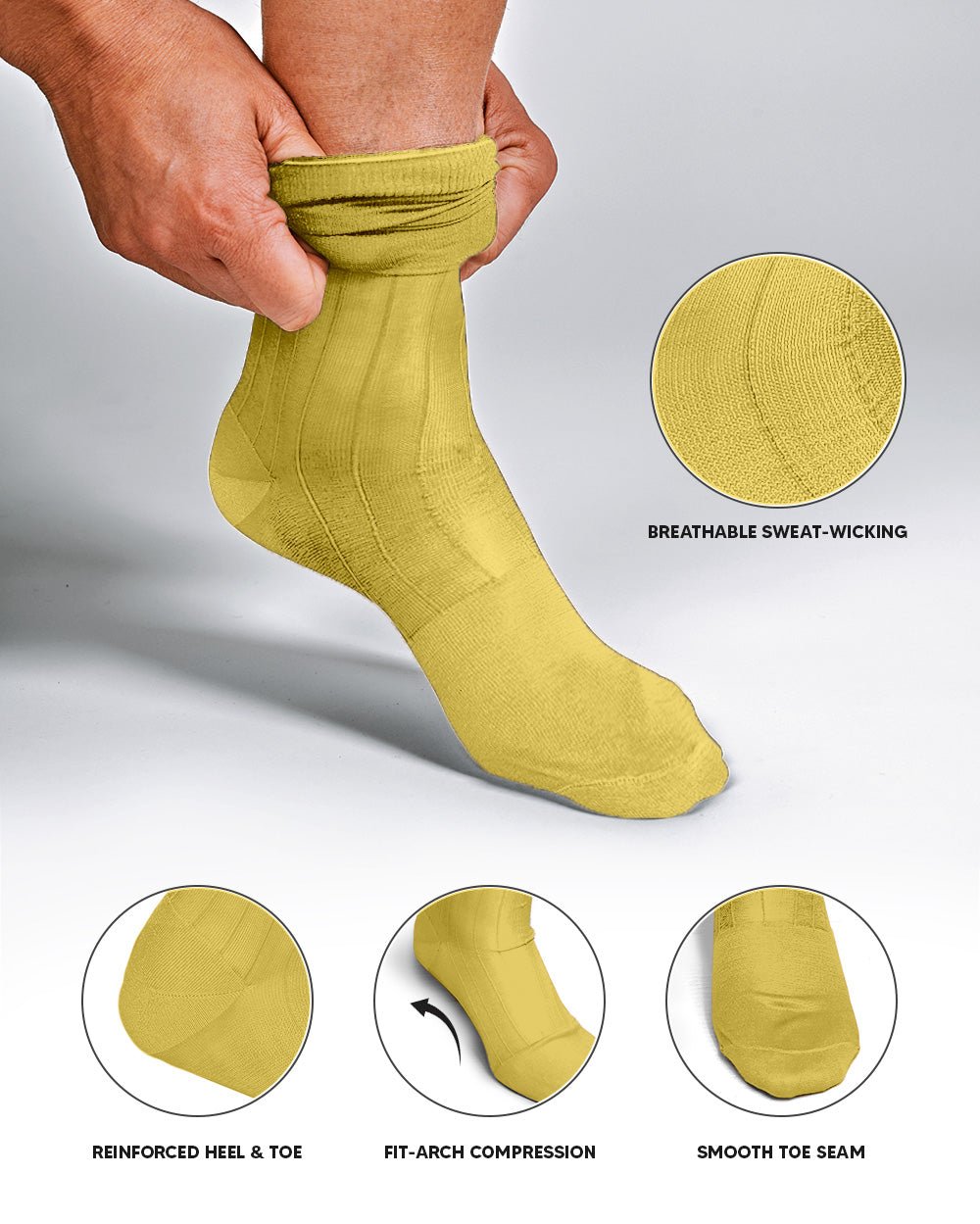 Vittorio Farina Men's Ribbed Shear Nylon Over The Calf Dress Socks