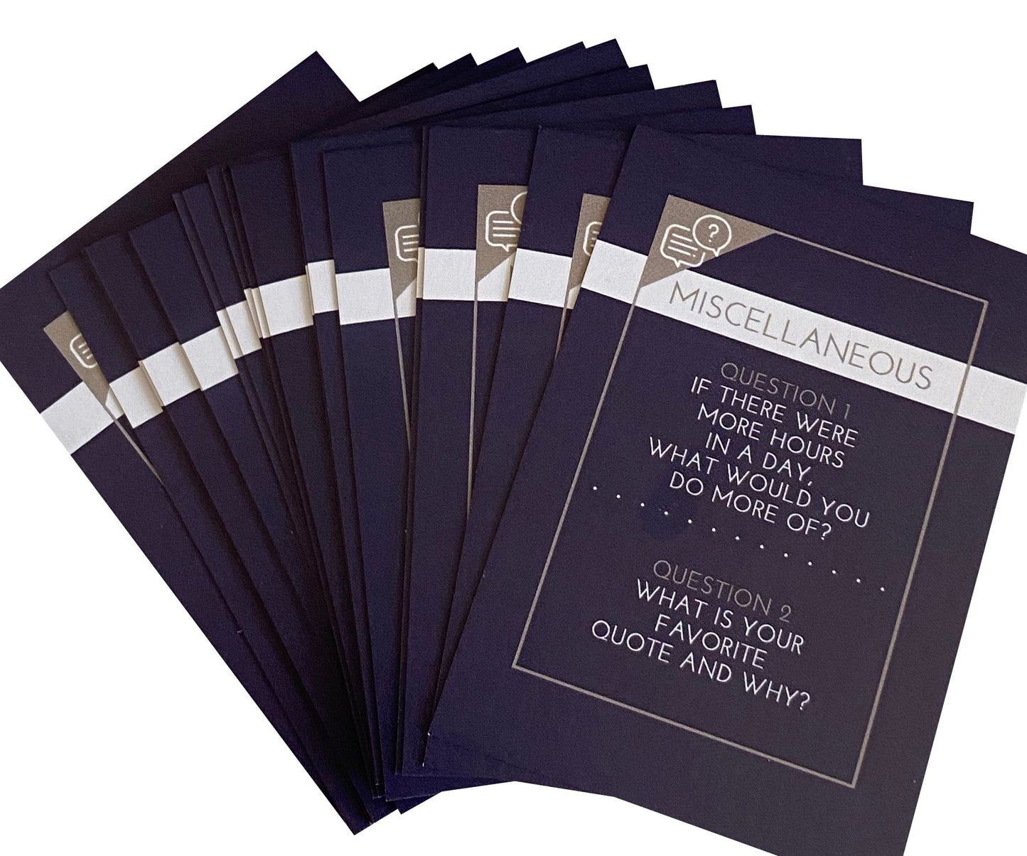 Conversation Starters Card Deck, with over 150+ questions in intimacy, romance, family and more!