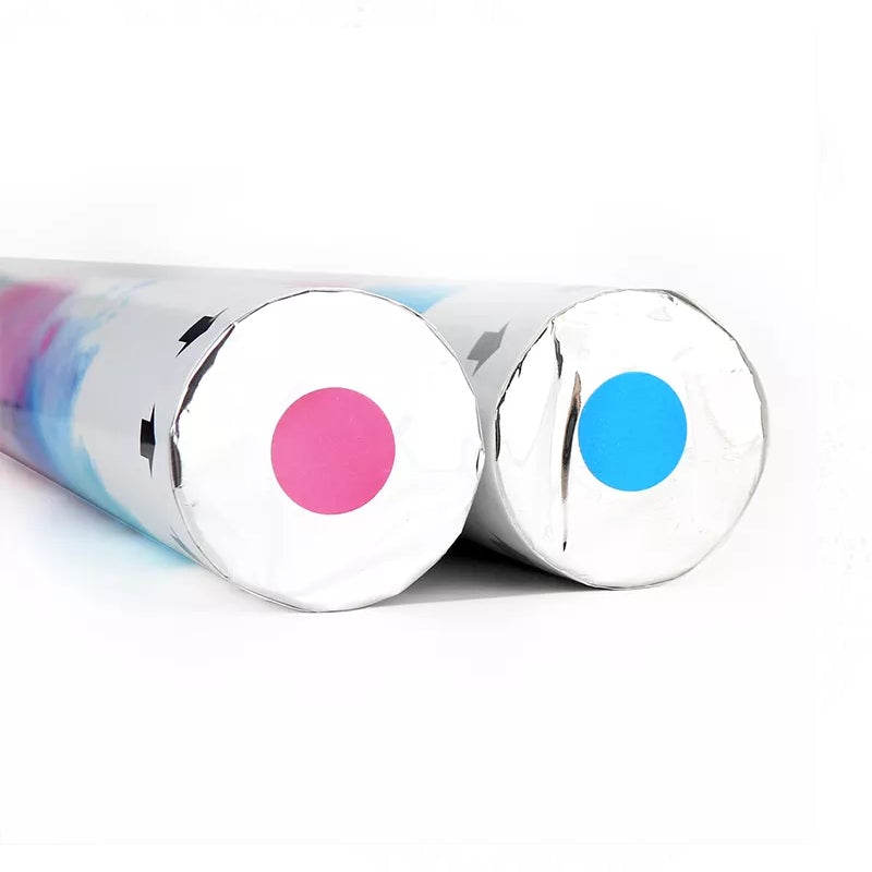 Pink Gender Reveal Powder Cannon (8 Pack) - 12" Tall - Girl She Her Popper Biodegradable Twist and Pop Smoke Blaster