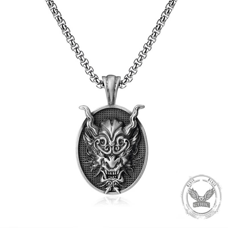 Prajna Ghost Mask Pure Tin Pendant