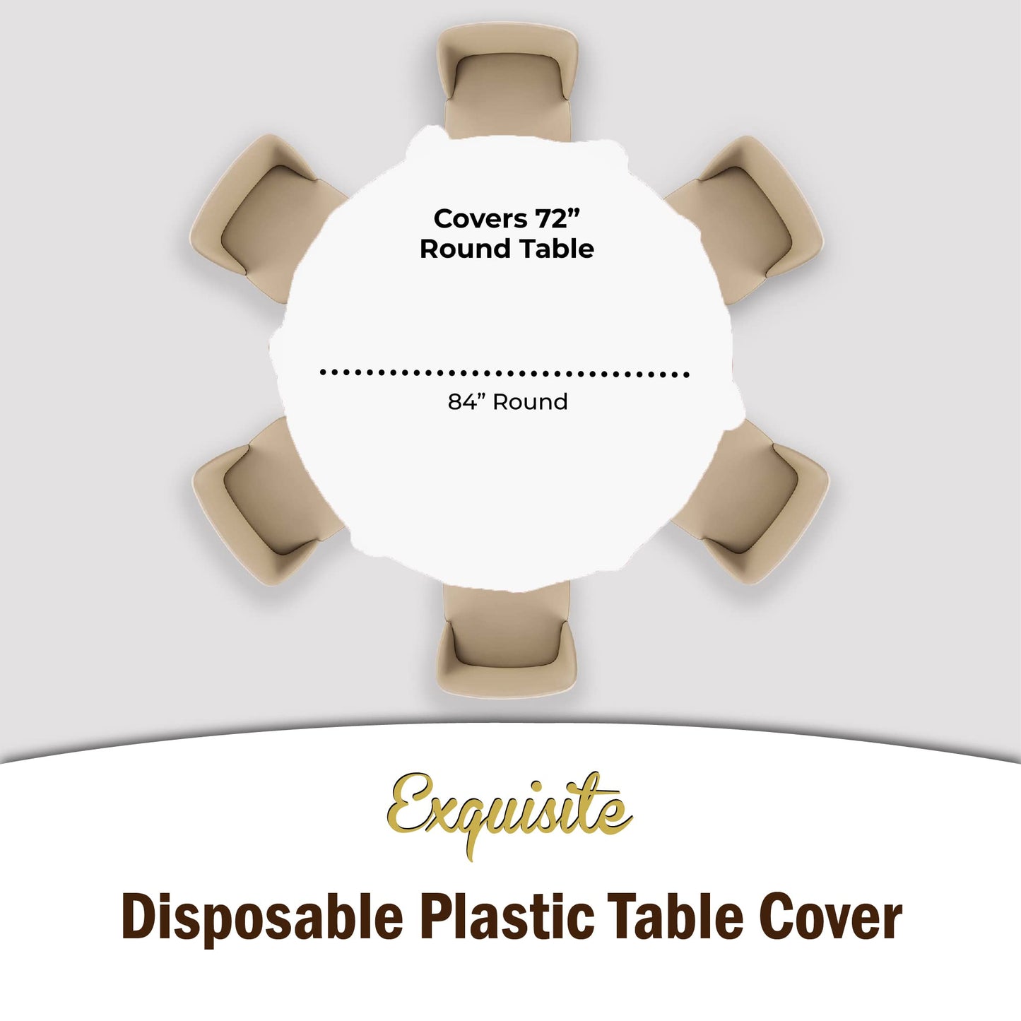 Premium Round White Plastic Table Cover | Case of 96