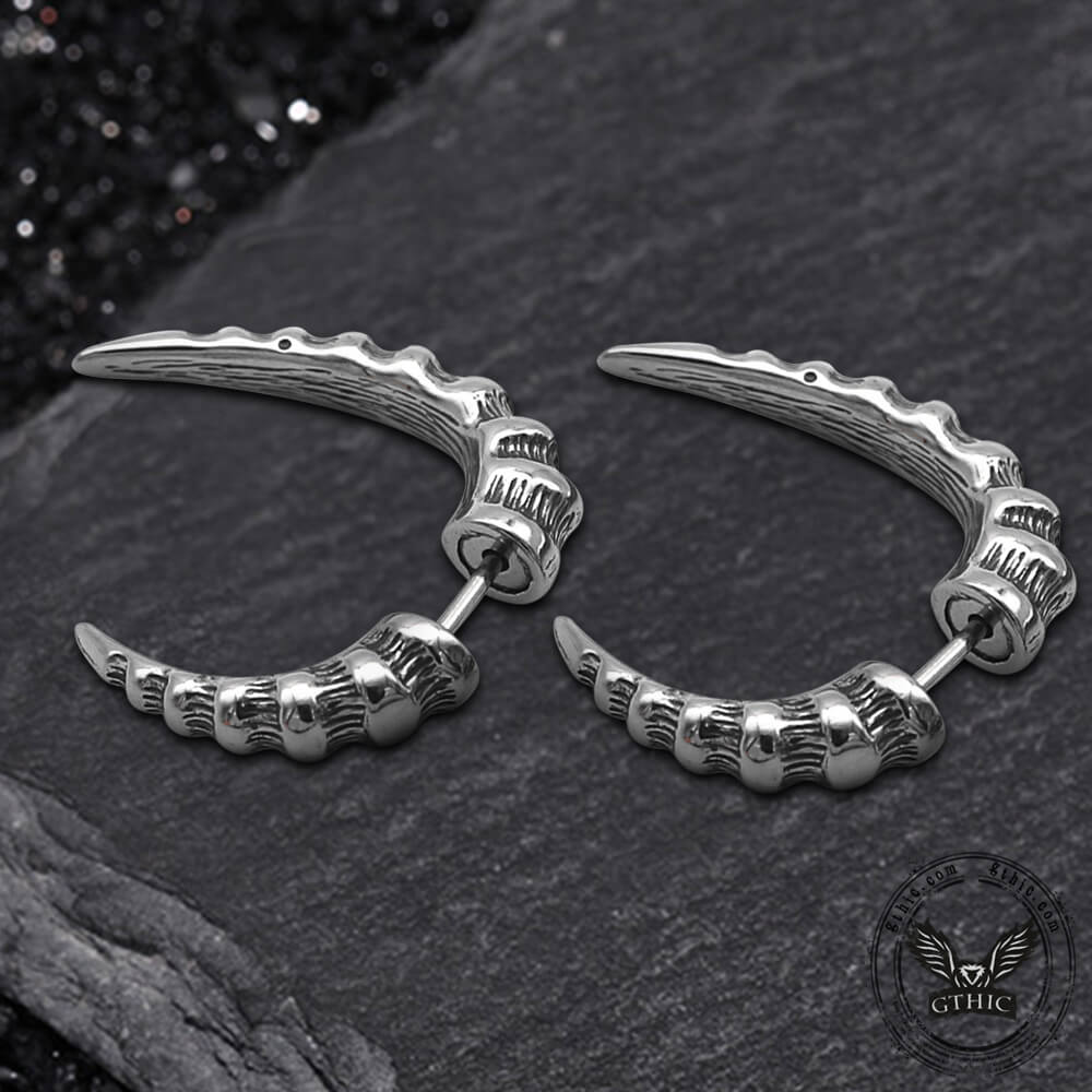 Punk Animal Fangs Stainless Steel Earrings