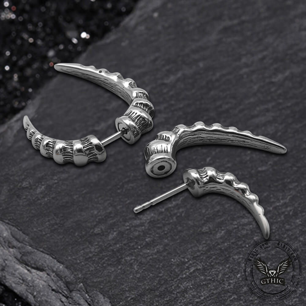 Punk Animal Fangs Stainless Steel Earrings