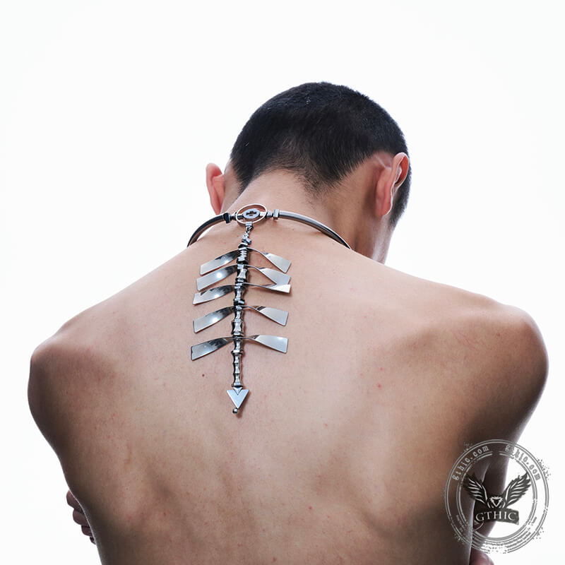 Punk Spine Titanium Steel Necklace