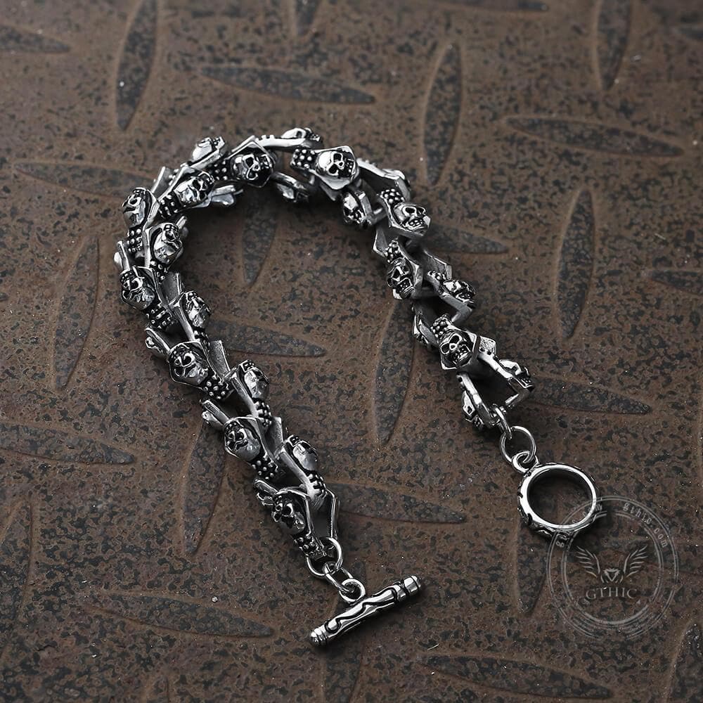 Punk Style Stainless Steel Skull Bracelet