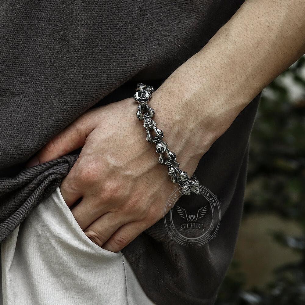 Punk Style Stainless Steel Skull Bracelet