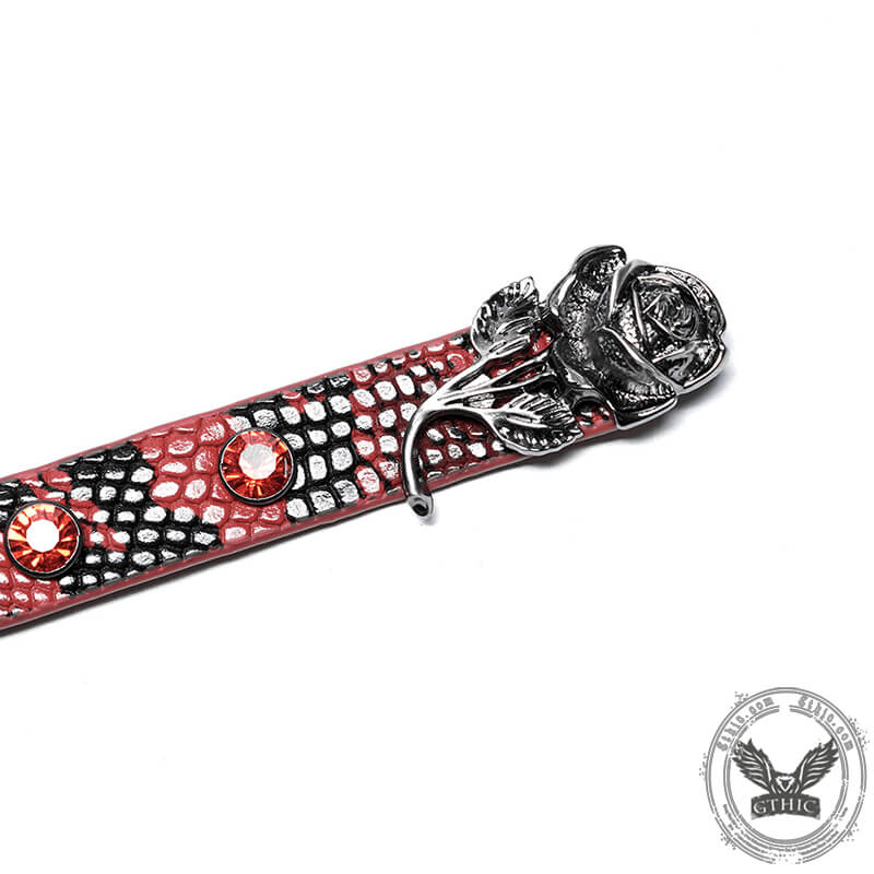 Python Pattern Rose Buckle Choker Necklace