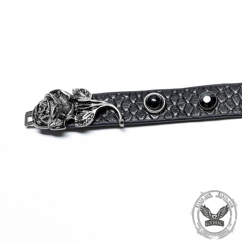 Python Pattern Rose Buckle Choker Necklace