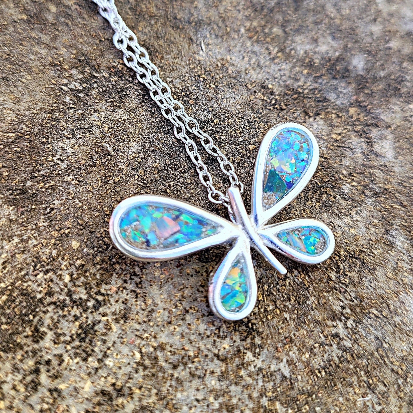 Sterling Silver Butterfly Memorial Pendant