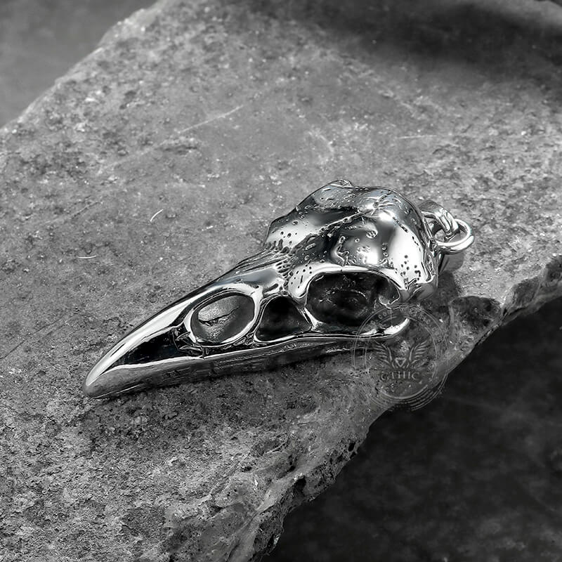 Raven Skull Stainless Steel Viking Pendant