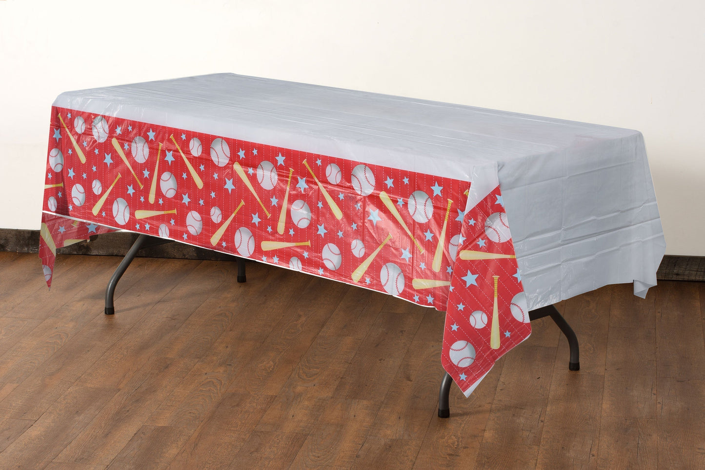 Baseball Print Plastic Table Cover | Case of 48