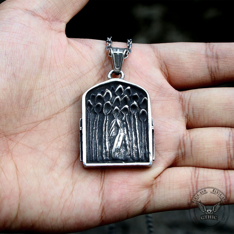Retro Cross Ghost Stainless Steel Religion Pendant