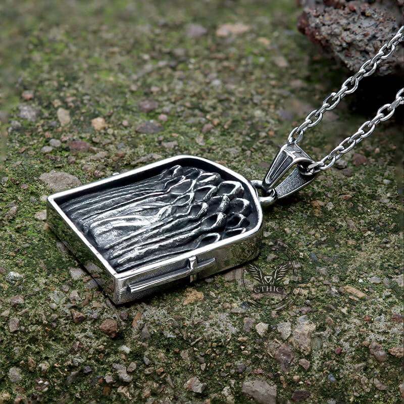Retro Cross Ghost Stainless Steel Religion Pendant