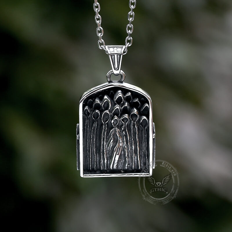 Retro Cross Ghost Stainless Steel Religion Pendant