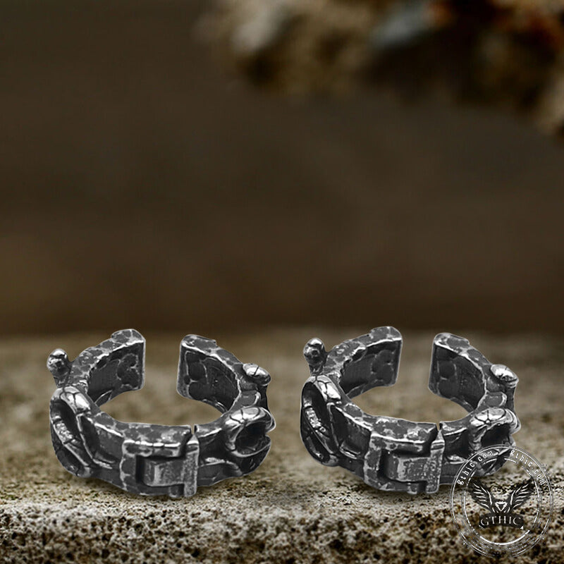 Retro Snake Stainless Steel Ear Cuffs