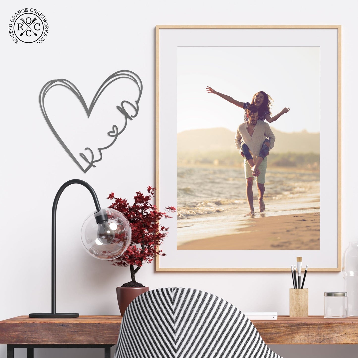 Love is All Around Personalized Initial Signs - 3 Sizes - Valentines day gifts for her bedroom decor