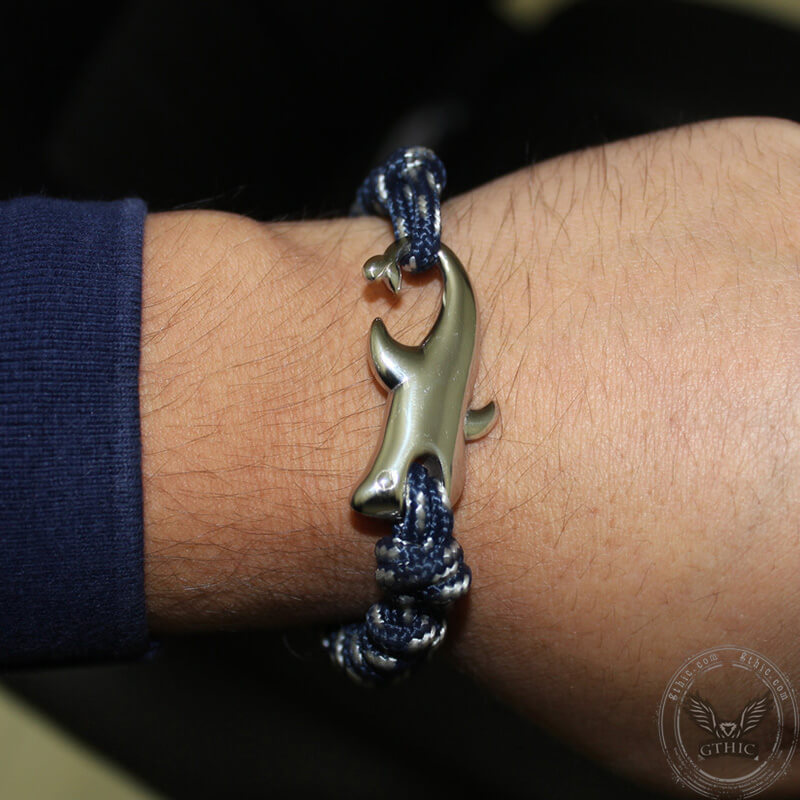Shark Stainless Steel Paracord Bracelet