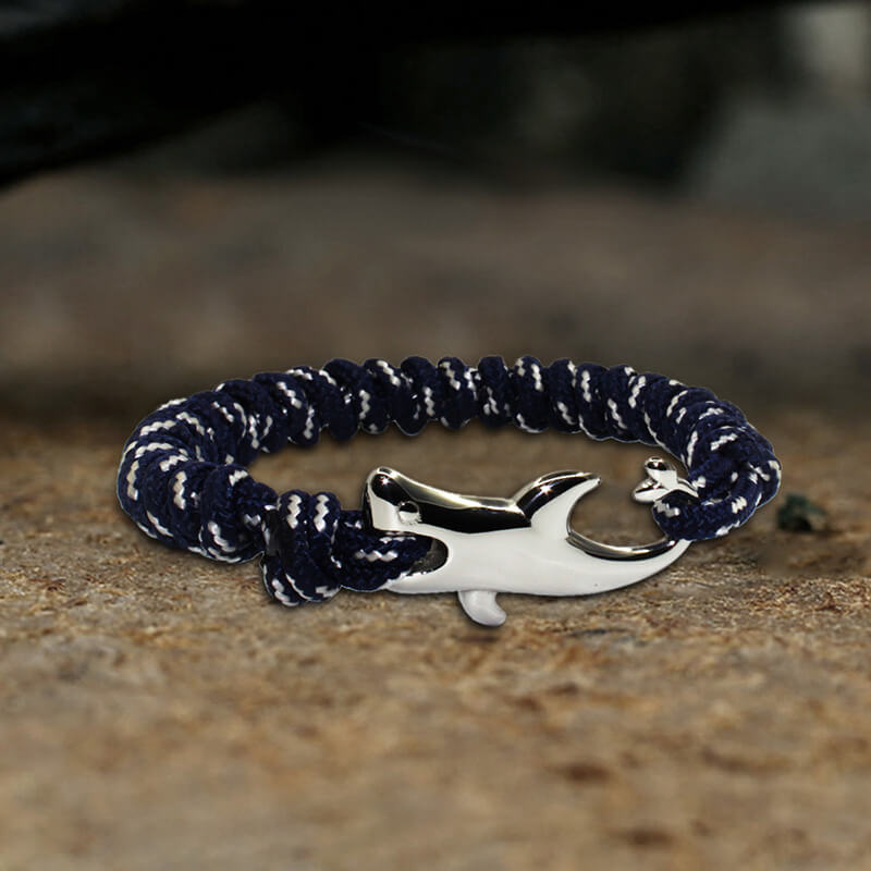 Shark Stainless Steel Paracord Bracelet