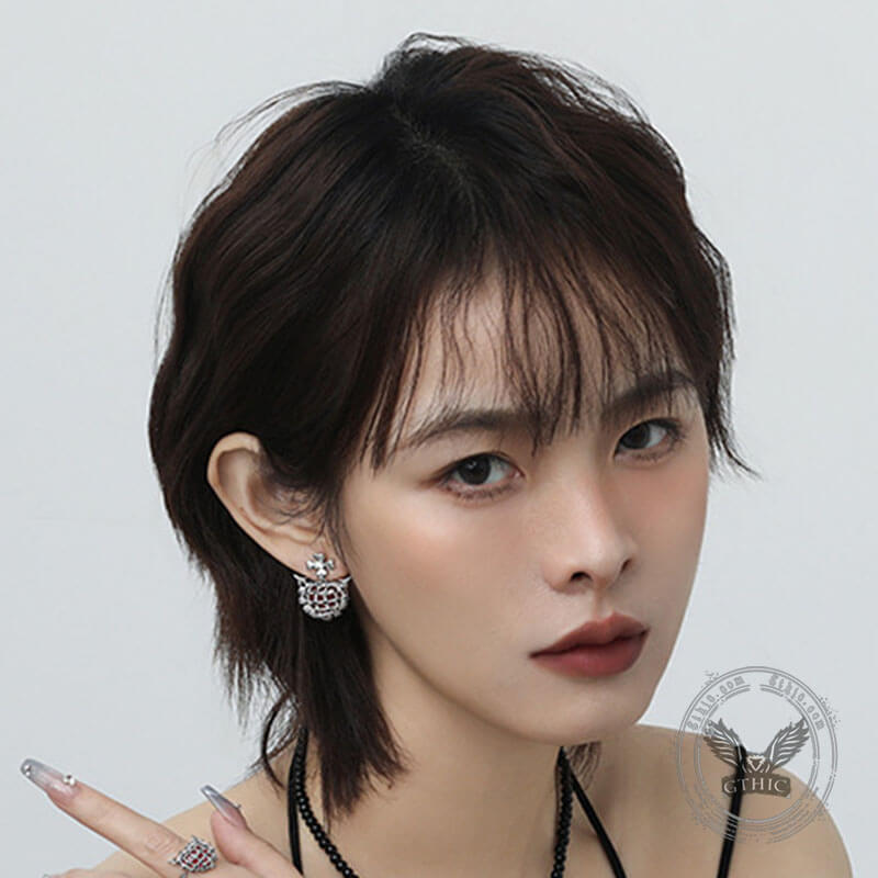 Simple Little Devil Tassel Alloy Stud Earrings