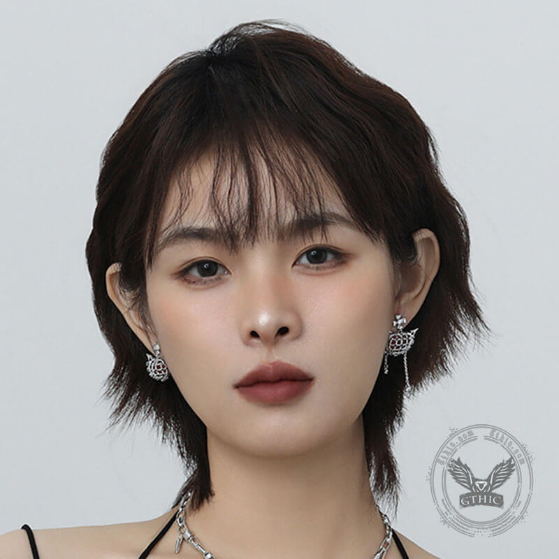 Simple Little Devil Tassel Alloy Stud Earrings