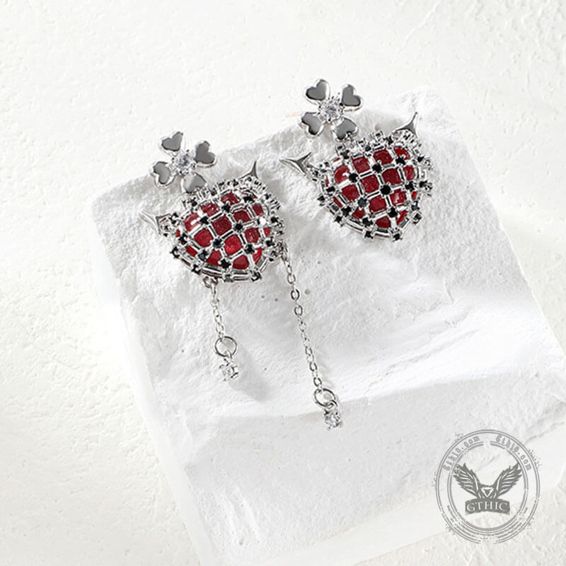 Simple Little Devil Tassel Alloy Stud Earrings