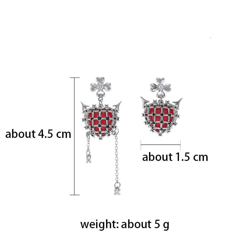 Simple Little Devil Tassel Alloy Stud Earrings
