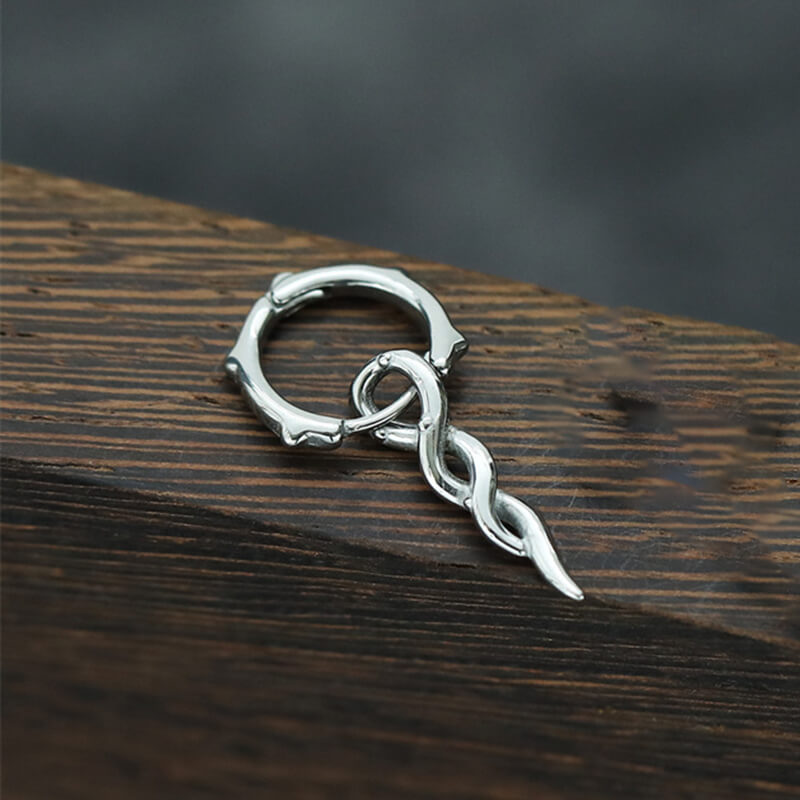 Simple Twist Rope Stainless Steel Hoop Earrings