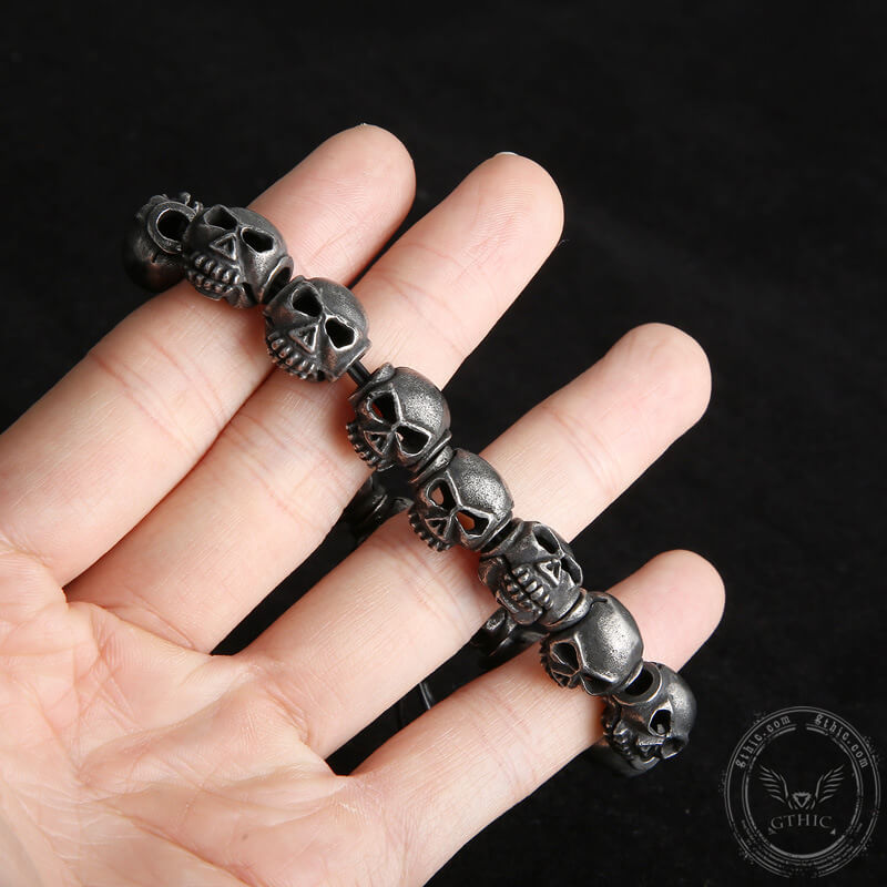 Skull Head Bead Stainless Steel Bracelet