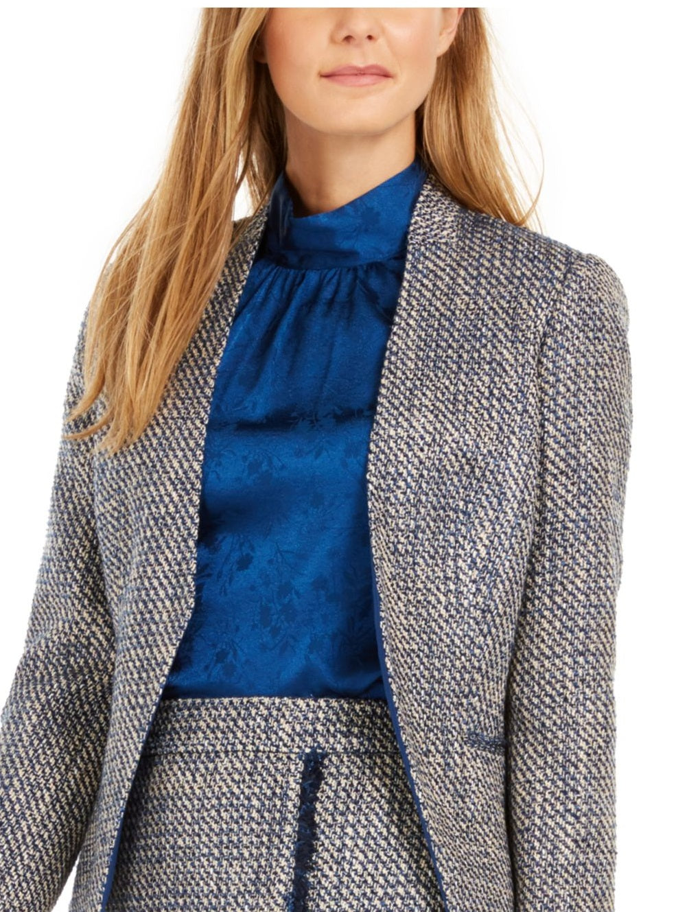 Calvin Klein Women's Blazer Wear to Work Jacket Blue Size 8