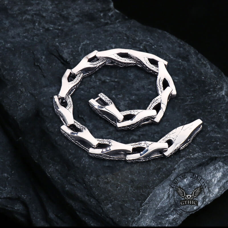 Snake Bone Stainless Steel Bracelet