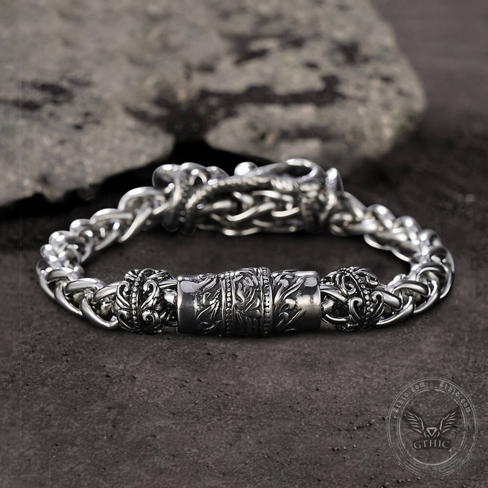 Snake Punk Stainless Steel Skull Bracelet