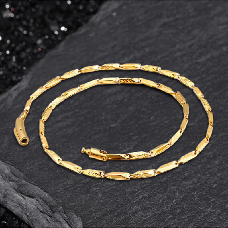 Stainless Steel Bamboo Chain Necklace