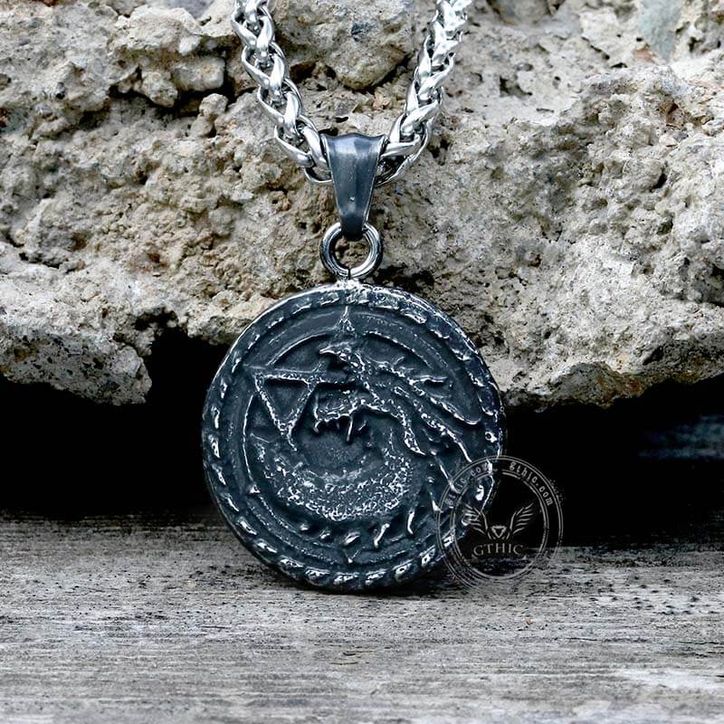 Star Of David Fenrir Wolf Stainless Steel Pendant