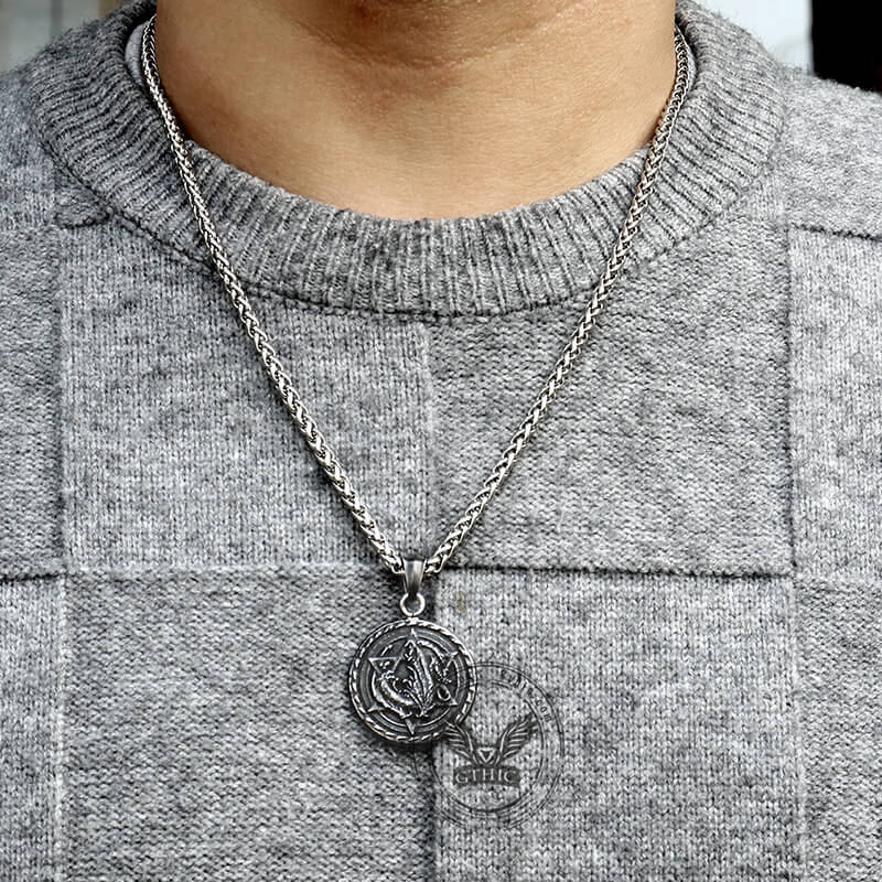 Star Of David Fenrir Wolf Stainless Steel Pendant