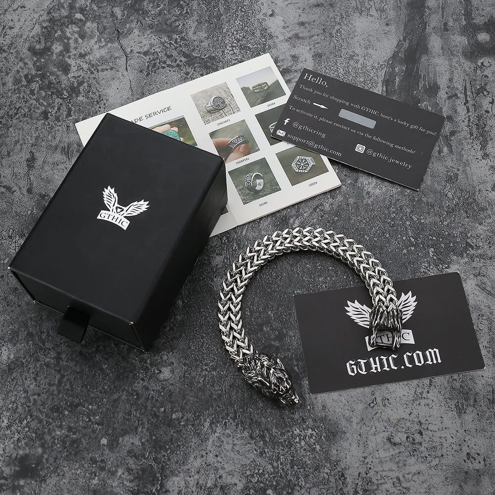 Tail-biting Wolf Stainless Steel Bracelet