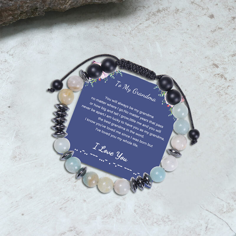 To My Grandma I Love You Morse Code Bracelet