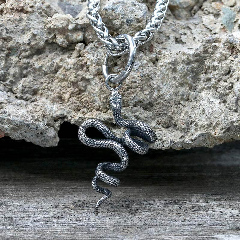 Twist Snake Stainless Steel Animal Pendant
