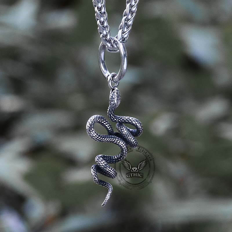 Twist Snake Stainless Steel Animal Pendant