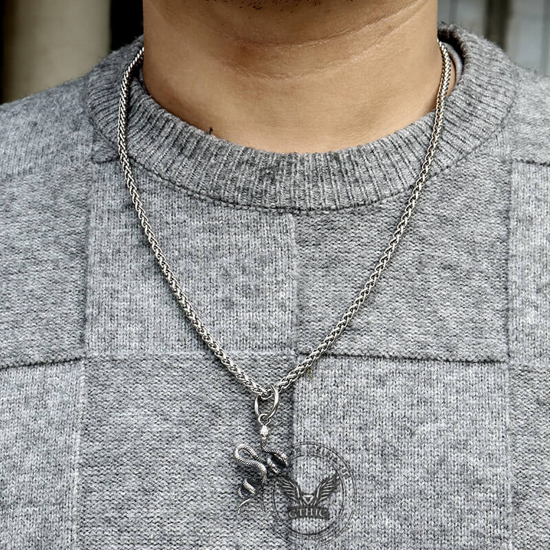 Twist Snake Stainless Steel Animal Pendant