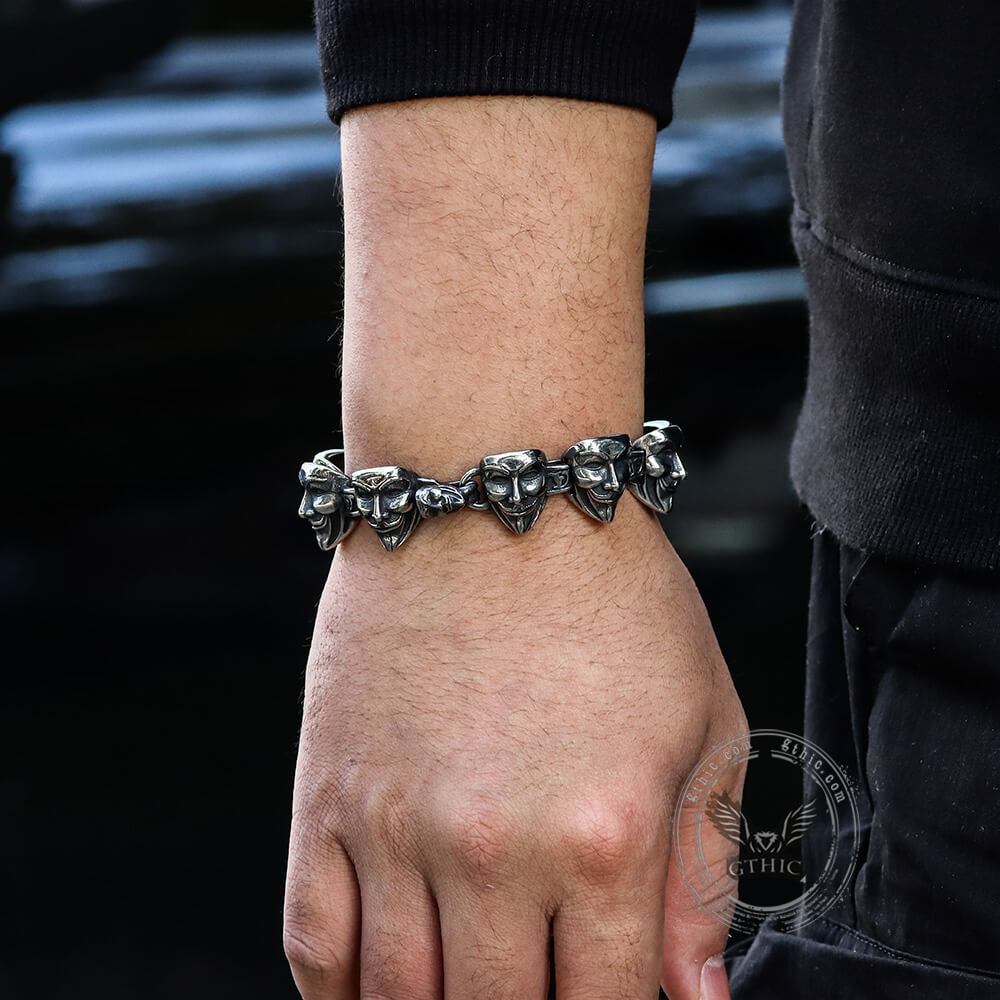 V for Vendetta Mask Stainless Steel Bracelet