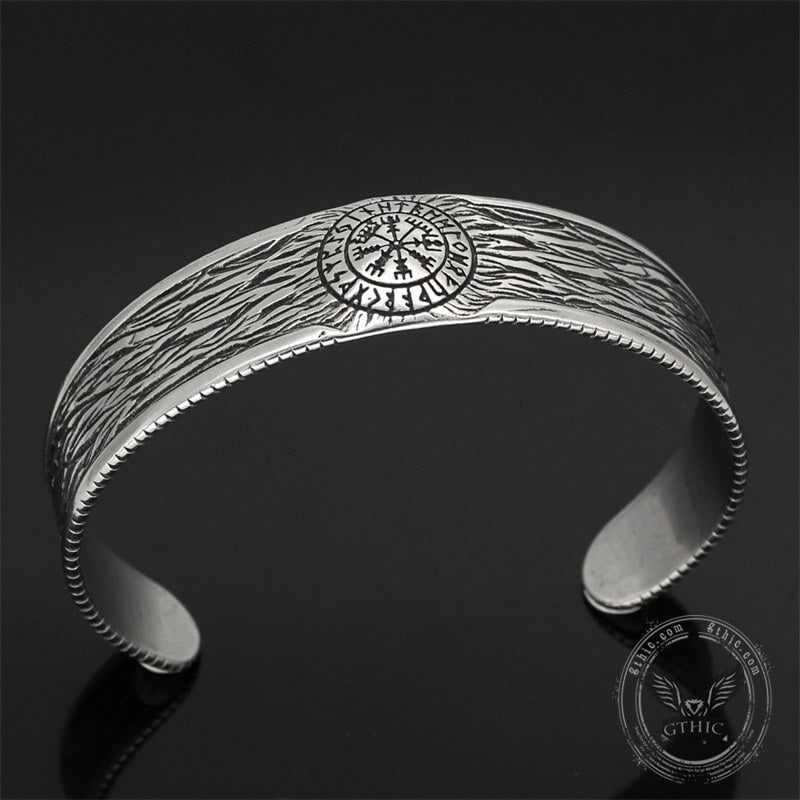 Vegvisir Runes Stainless Steel Viking Cuff Bracelet