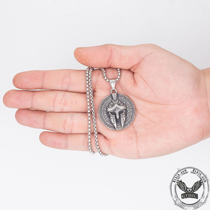 Viking Warrior Mask Stainless Steel Necklace