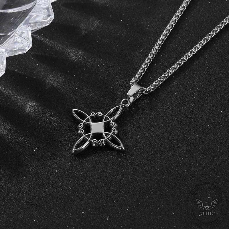 Vintage Chinese Knot Zircon Stainless Steel Pendant