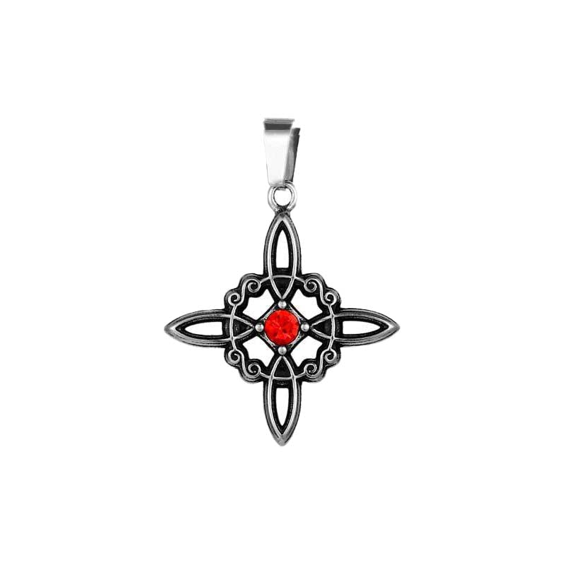 Vintage Chinese Knot Zircon Stainless Steel Pendant