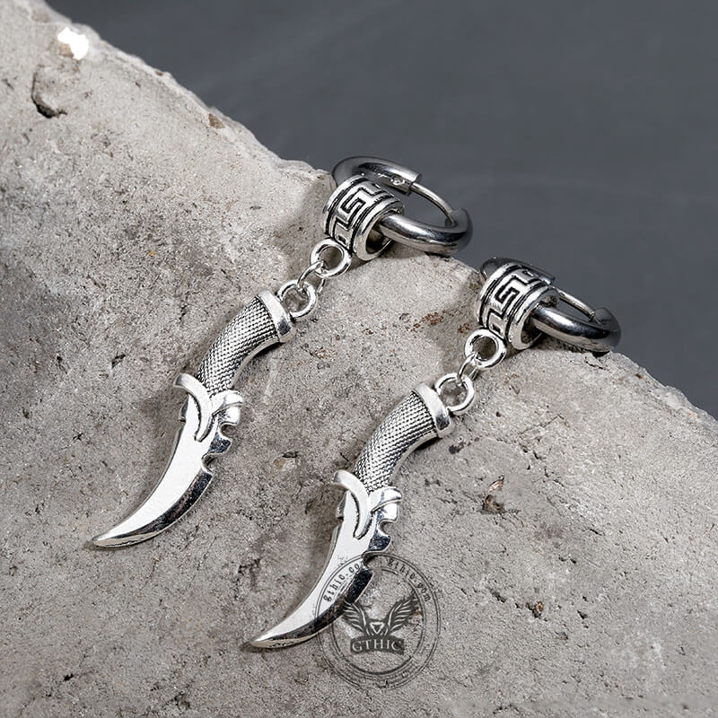 Vintage Dagger-Shaped Stainless Steel Earrings