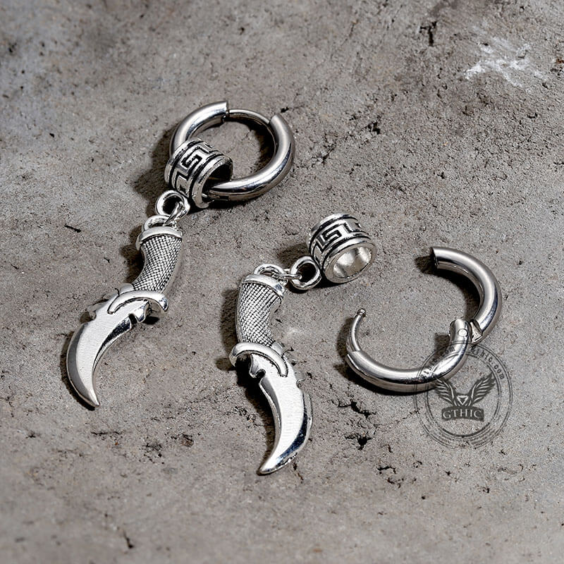 Vintage Dagger-Shaped Stainless Steel Earrings